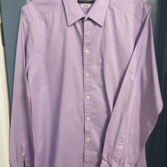 Dolce & Gabbana “gold” men’s Purple button up shirt made in Italy sz 16.5 - Picture 1 of 5